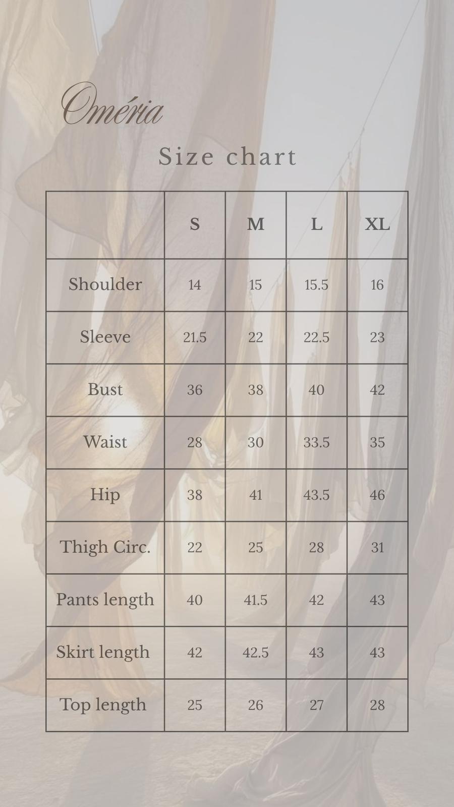 English Size Guide